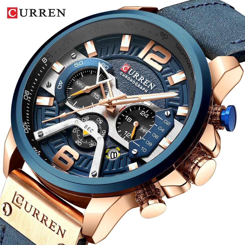 CURREN Casual Sport Watches for Men Top Brand Luxury Military Leather Wrist Wat image 0