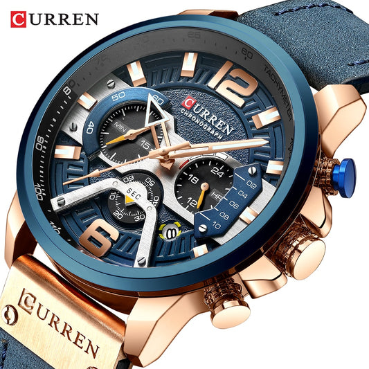 CURREN Casual Sport Watches for Men Top Brand Luxury Military Leather Wrist Wat image 0