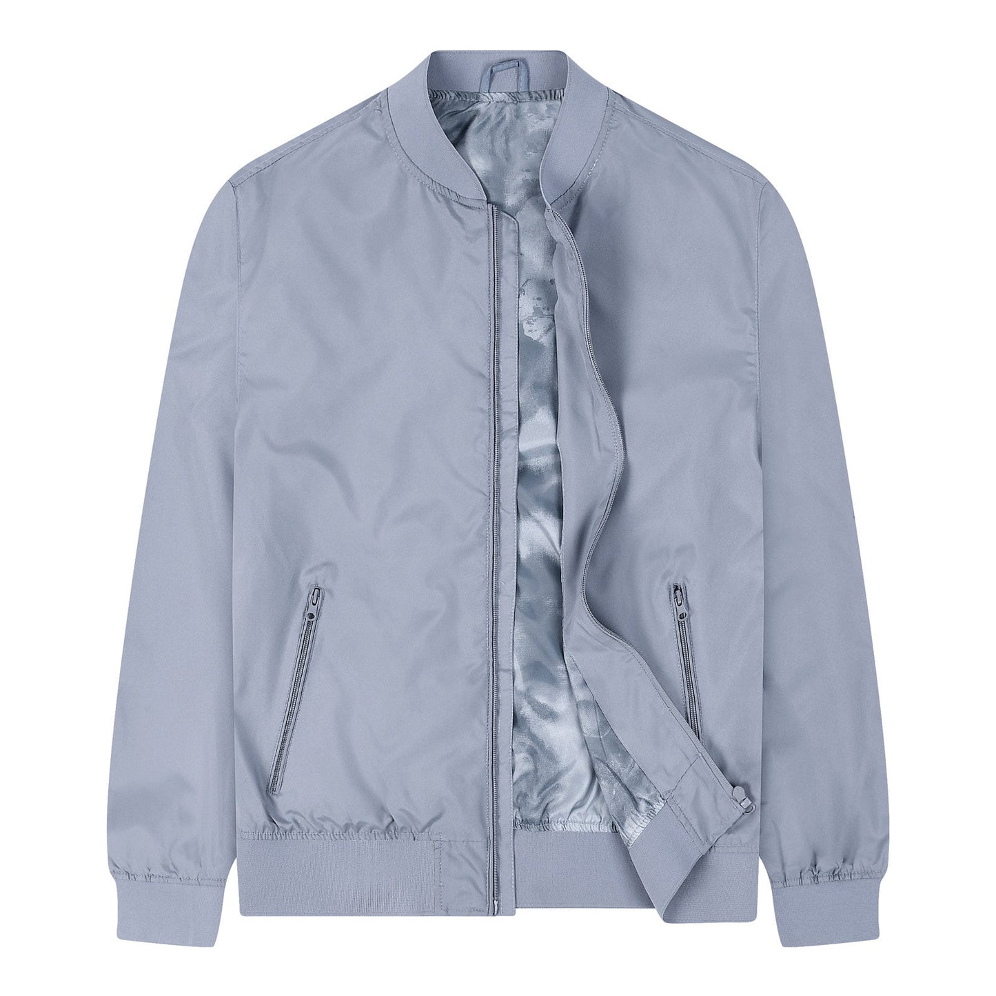 Men Bomber Jacket Fashion  Lightweight Windbreaker Spring Fall Casual