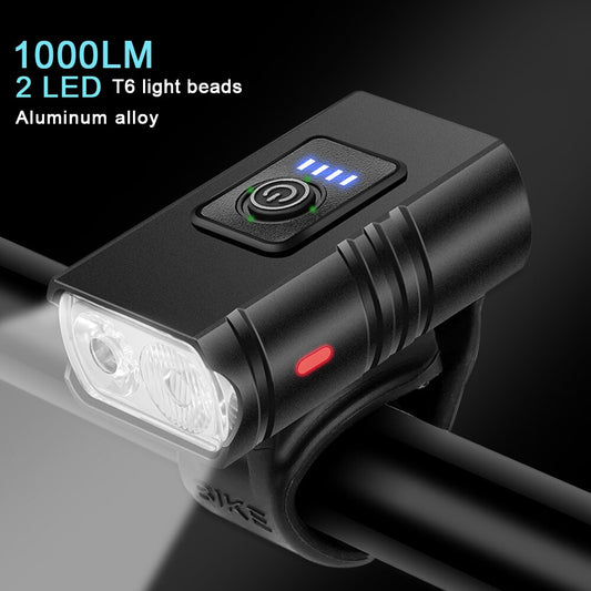 BK02 Bike Light USB Rechargeable T6 LED Bicycle Lights 6 Modes MTB Flashlight B image 0