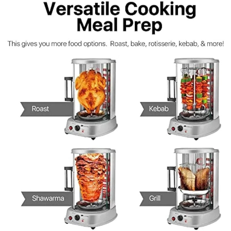 Vertical Rotisserie Oven Grill - Countertop Shawarma Machine Kebab Electric Coo image 2