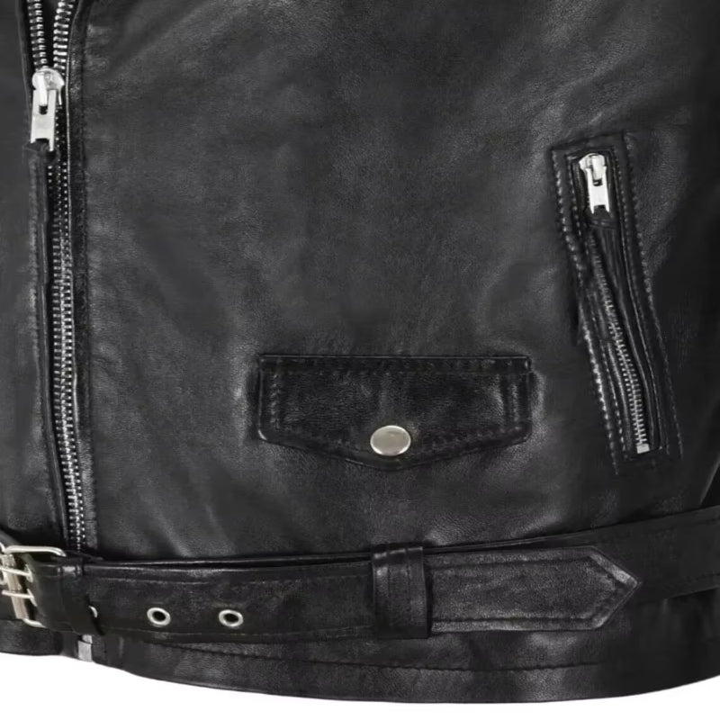 2024 The Latest Men's Leather Vest Men's Motorcycle Jacket Men Vest Biker image 6