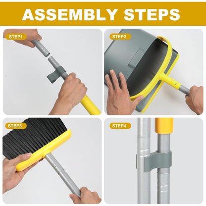 broom and dustpan set with 54 " long handle - Suitable dust pan and brush com image 3