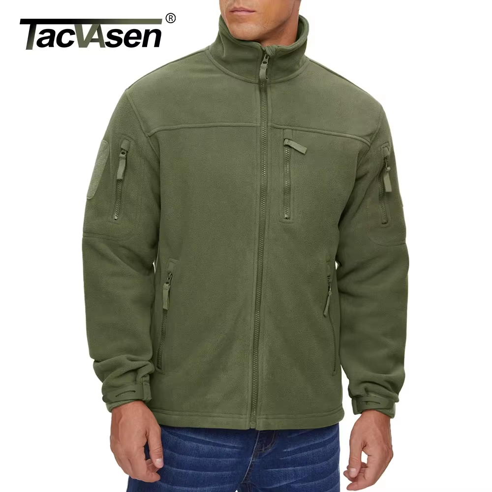 TACVASEN Full Zip Up Green Fleece Jacket Thermal Warm Work Coats Men's Zipper Po image 10