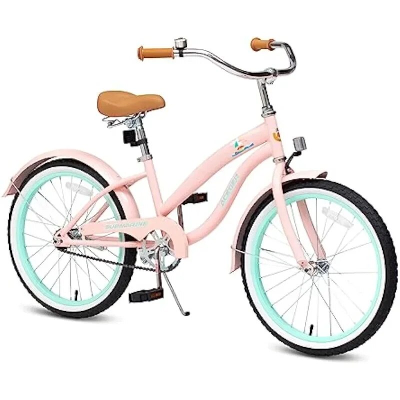 Girls Beach Cruiser Bike for Kids 5-13 Years Old, Kids Bicycle Included Coaster image 1