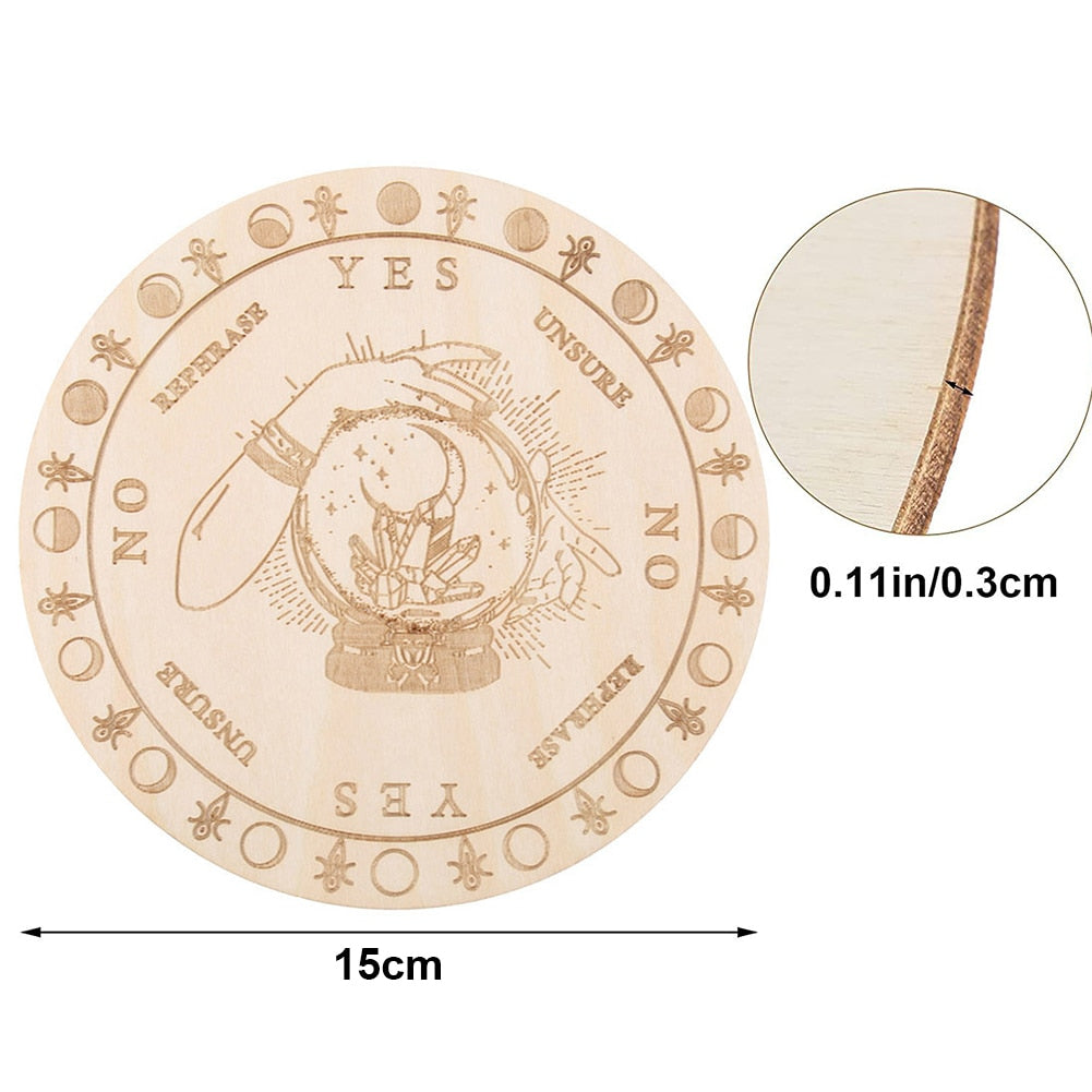 Wooden Divination Pendulum Game Board With Moon Star Divination Energy Carven P image 10