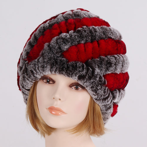 Lady Winter 100% Natural Real Rex Rabbit Fur Hat Women Soft Rex Rabbit Fur Cap  image 10
