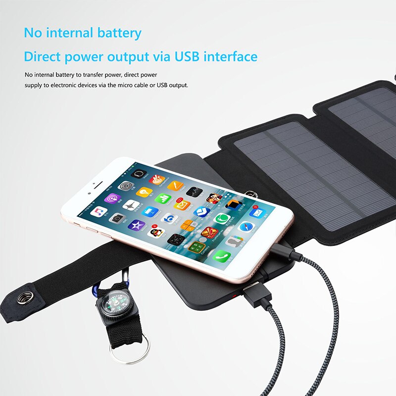 Outdoor Multifunctional Portable Solar Charging Panel Foldable 5V 2.1A USB Outp image 7