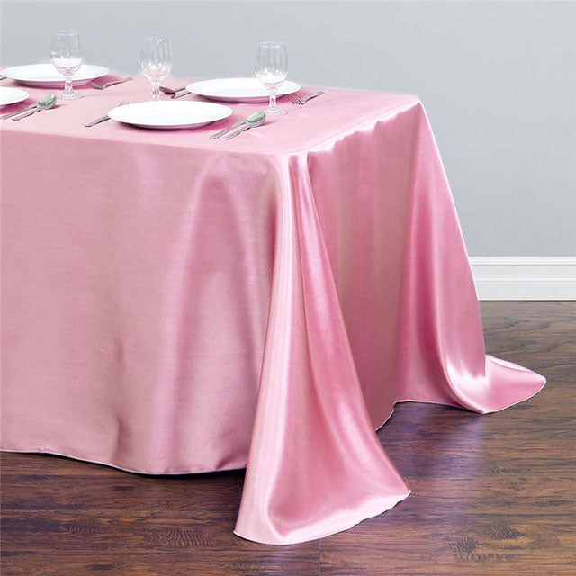 White Table Cloth Polyester Table Cloth Rectangular Satin Tablecloth for Birthd image 5