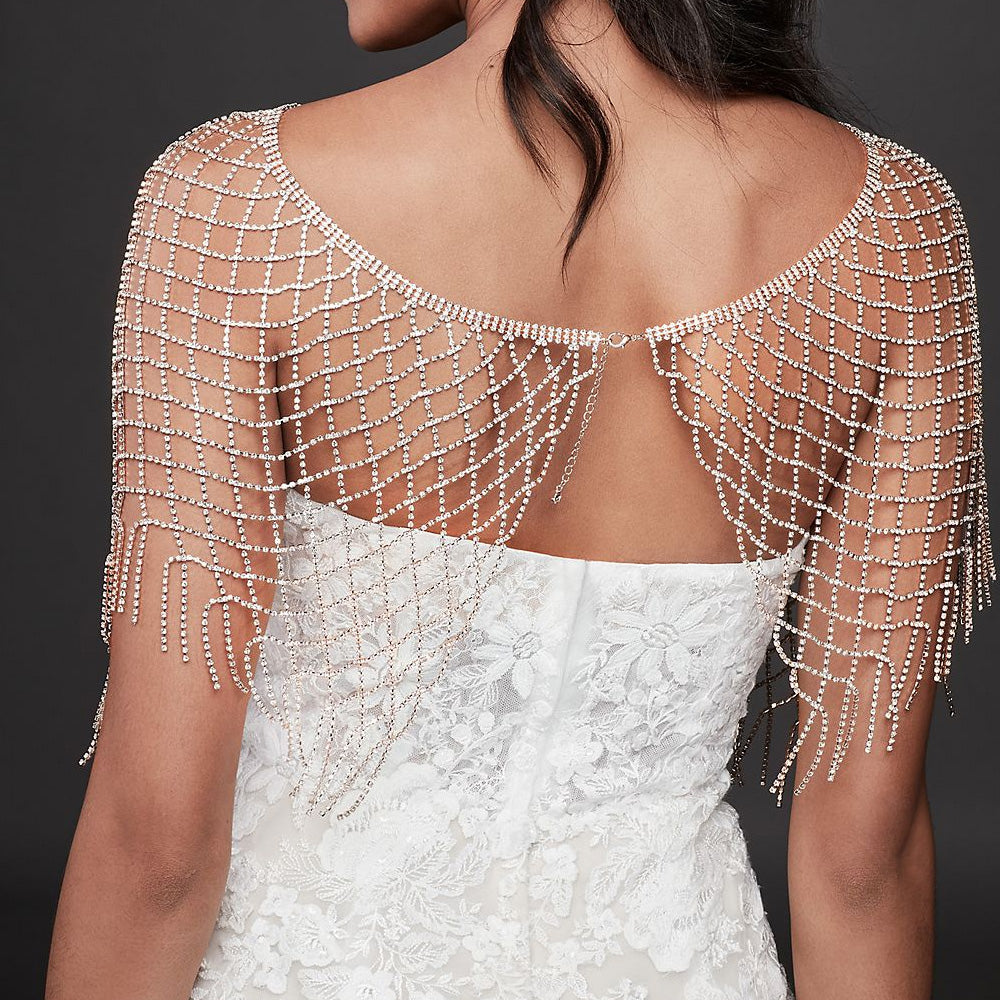 Stonefans Bridal Mesh Tassel Shoulder Chain Necklace Dress Accessories Wedding  image 1