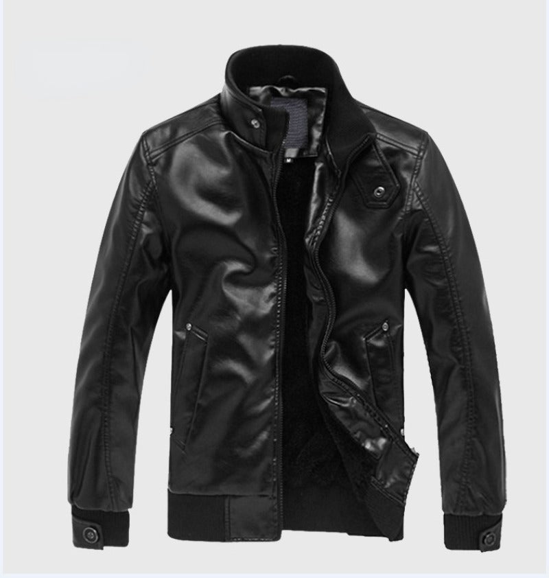 2023 Spring Autumn and Winter  Men's coats Slim Fit Motorcycle Men's Leather Jack image 3