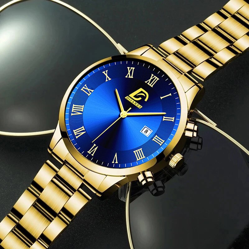Fashion Mens Gold Stainless Steel Watches Luxury Minimalist Quartz Wrist Watch  image 6