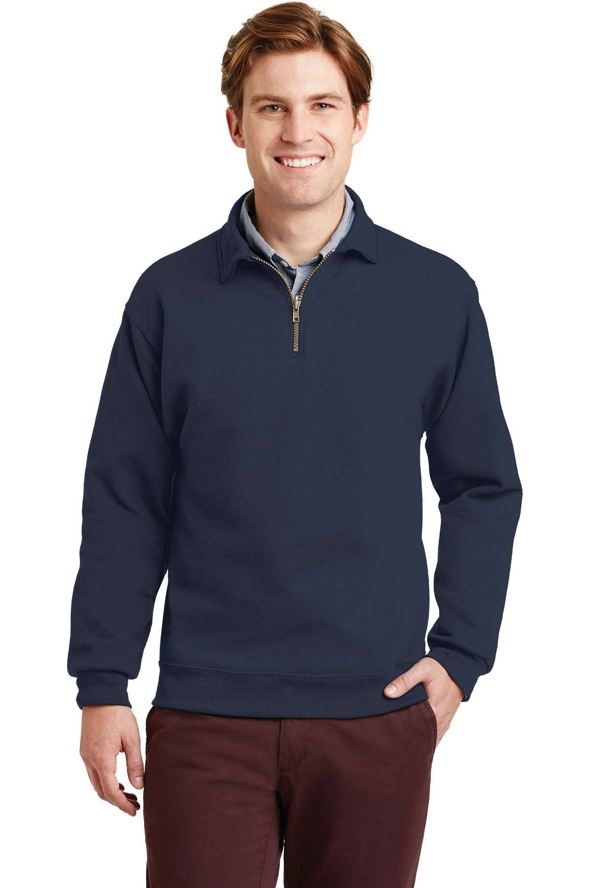 Jerzees Super Sweats NuBlend 1/4-Zip Sweatshirt with Cadet Collar.  4528M