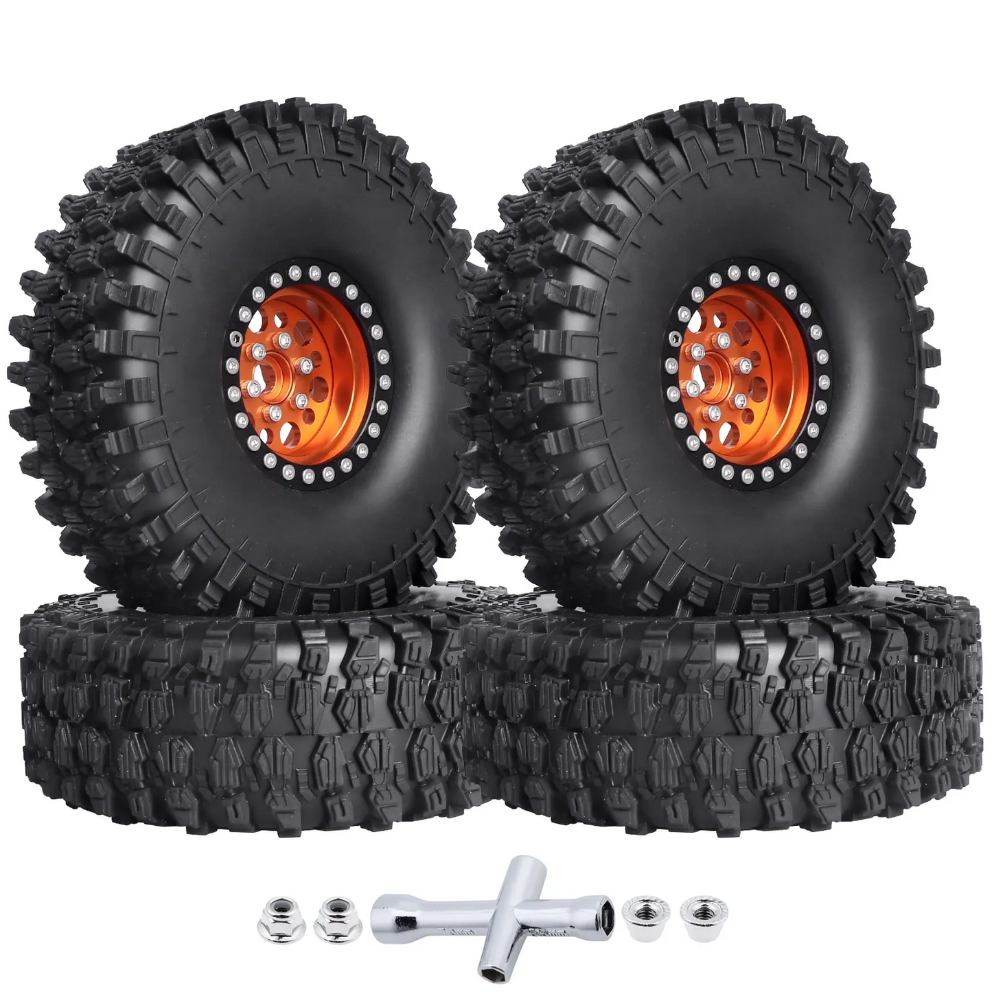4pcs Hobbypark 1.9 " Beadlock Wheels and Tires Set for 1/10 Scale RC Crawler image 10