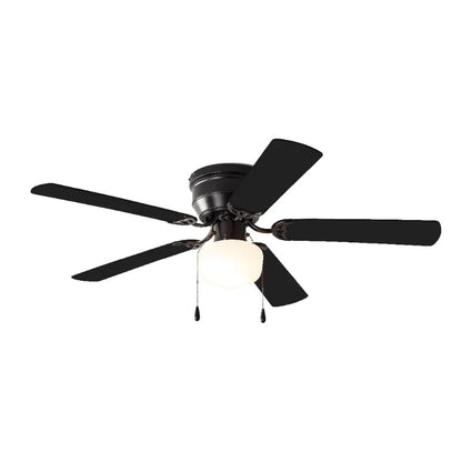 Mainstays 52 " Hugger Indoor Ceiling Fan with Light Kit, Black, 5 Blades, R image 4
