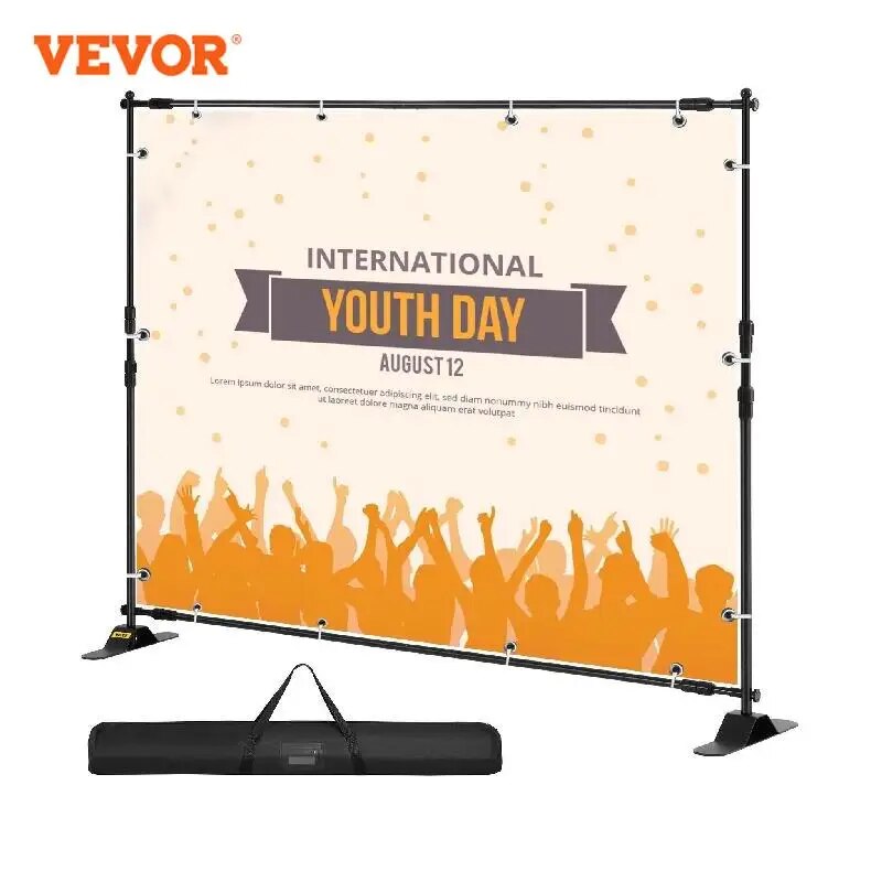 VEVOR 3x2.4M Backdrop Background Stand Adjustable Telescopic Backdrop Banner St image 1