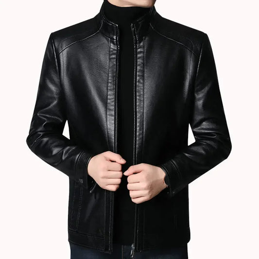 Leather jacket men's jacket autumn  trendy brand motorcycle suit windproof hand image 0
