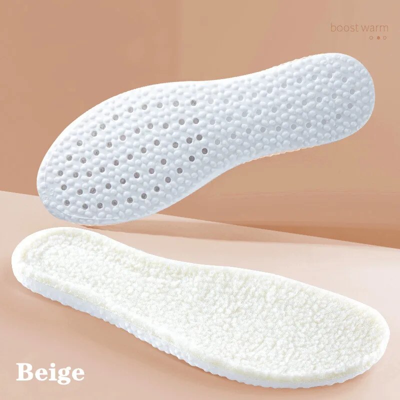 1Pair Wool Insoles Winter Warm Shoes Insole Men Wonen Sneakers Boots Shock abso image 3