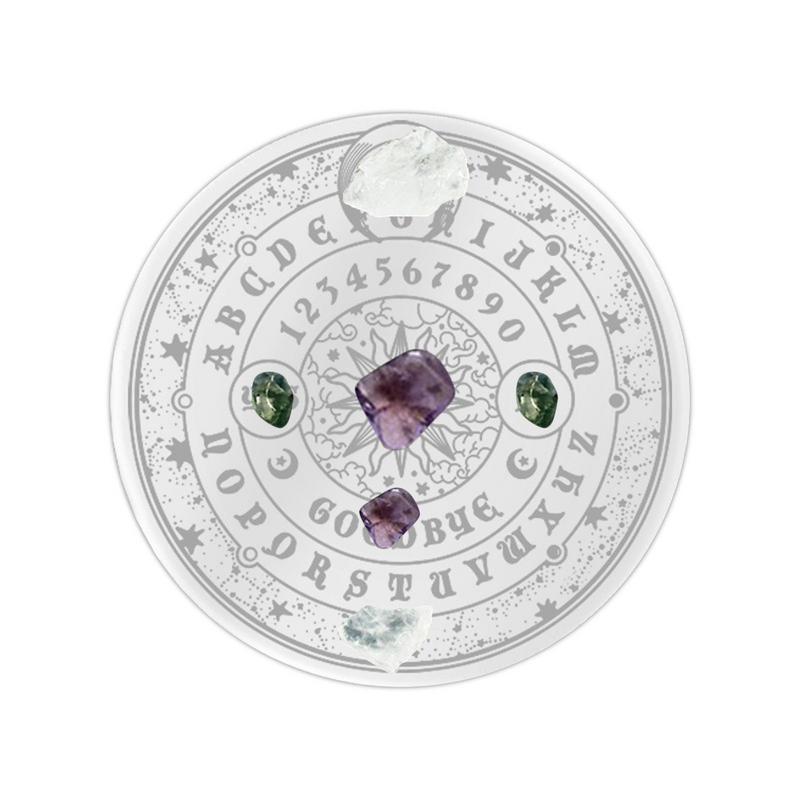 8.6in Clear Acrylic Divination Pendulum Decision Scrying Board With Moon Star M image 4