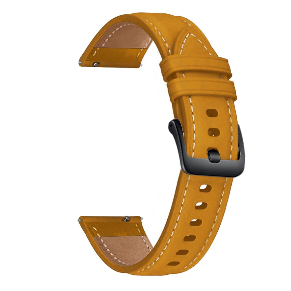 22mm 20mm Leather Bracelet For Samsung Galaxy Watch 3 41 45mm 46mm 42mm Strap F image 6
