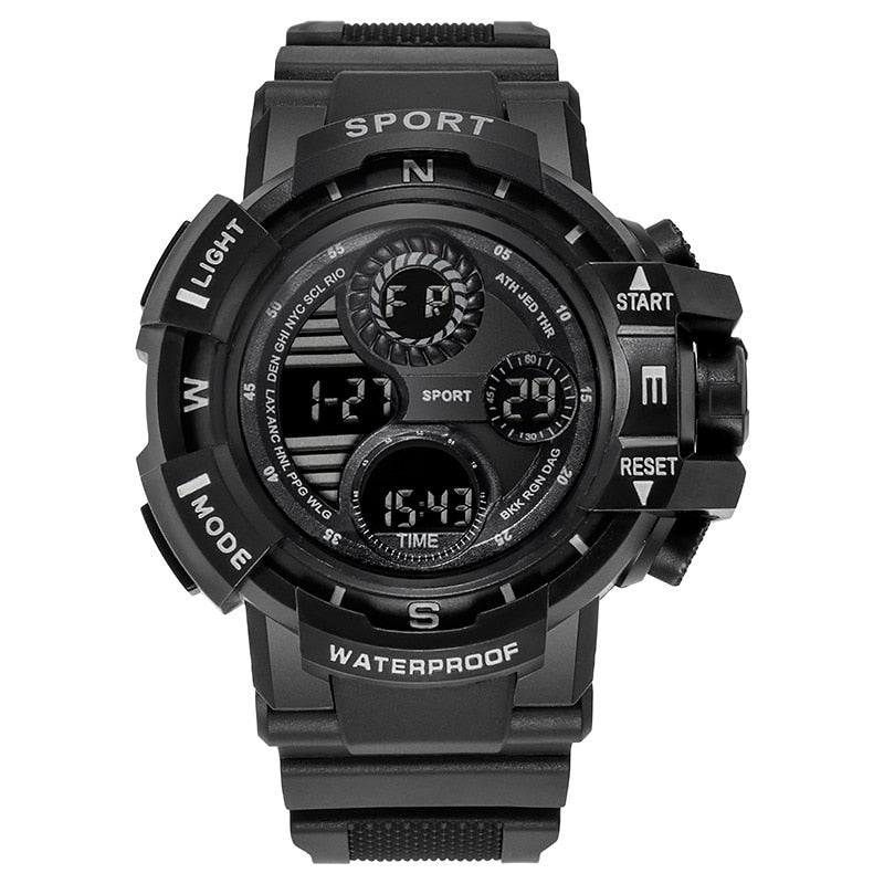 YIKAZE Black Digital Watch for Men Sports Watches Waterproof Outdoor Chronograp image 0