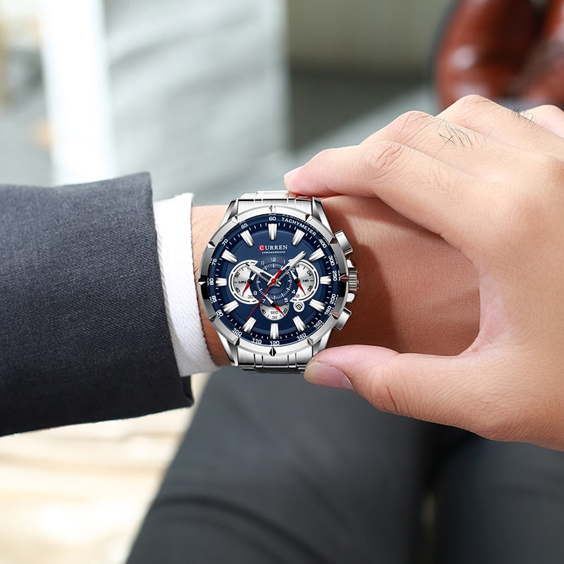 Curren Men’s Watches Top Brand Luxury Chronograph Quartz Men Watch Waterproof S image 6