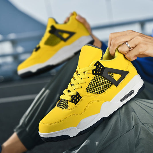 Men Basketball Shoes Fitness Training White Sneakers Breathable Anti Slip Out