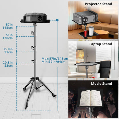 145cm Projector Tripod Stand Laptop Tripod Adjustable Height 23 to 63" Standing image 3