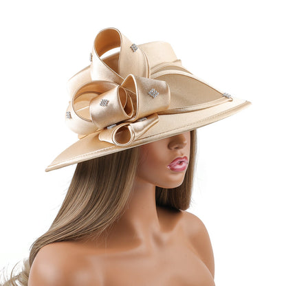Suitable Most  Satin Cloth Church Hat Deluxe Unique Pography Wedding H image 12