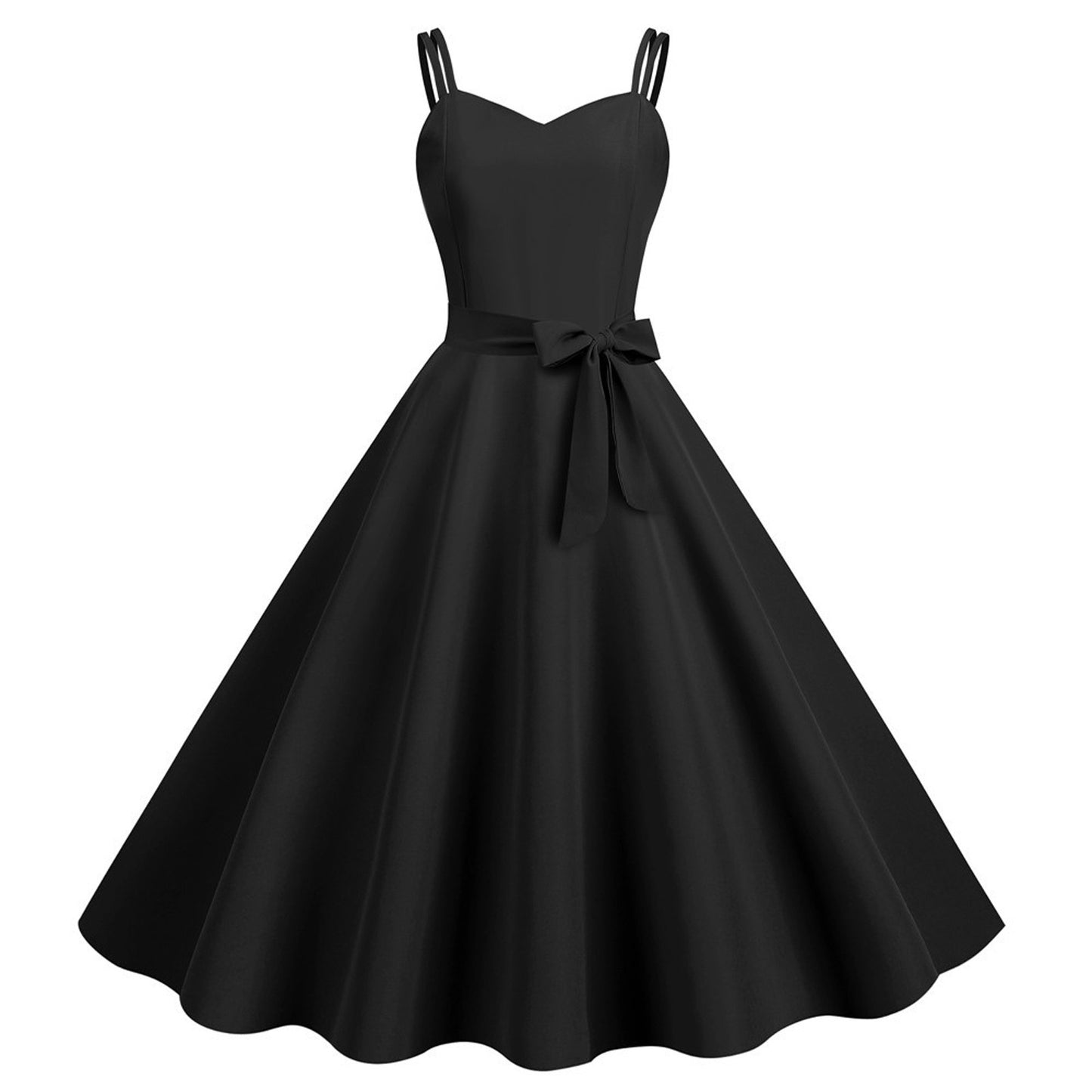Women Casual Sleeveless Evening Party Prom Dress Strap A Line Large Swing Dress image 5