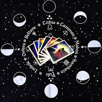 Divination Altar Cloth Velvet Three Moon Phase Goddess Tarot Card for Oracle Ta image 8