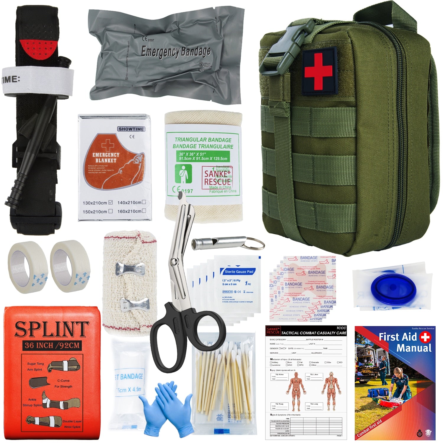 First Aid Survival Kit Tactical IFAK Pouch Supplied full set Molle Camping Kit image 2