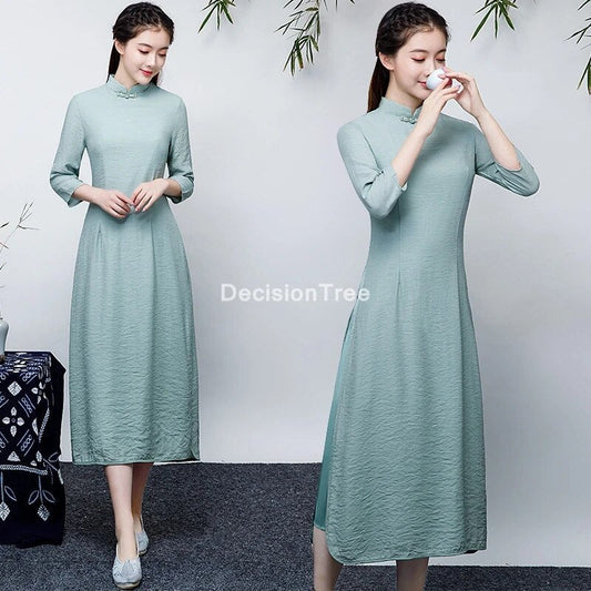 2022 vietnam style dress vietnam aodai vietnam traditional dress chiffon cheong