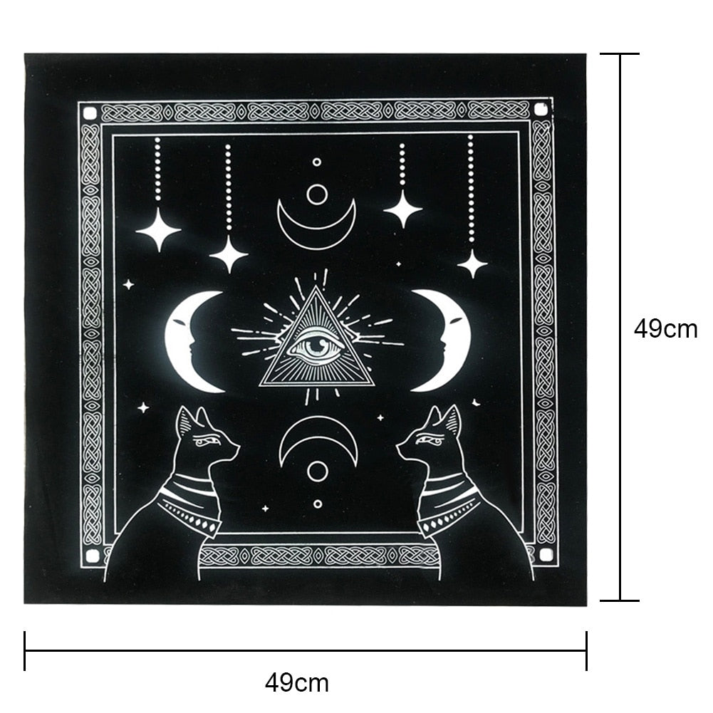 2pcs/set Pentagram Tarot Tablecloth with Bag Velvet Altar Tarot Cloth Pentacles image 8