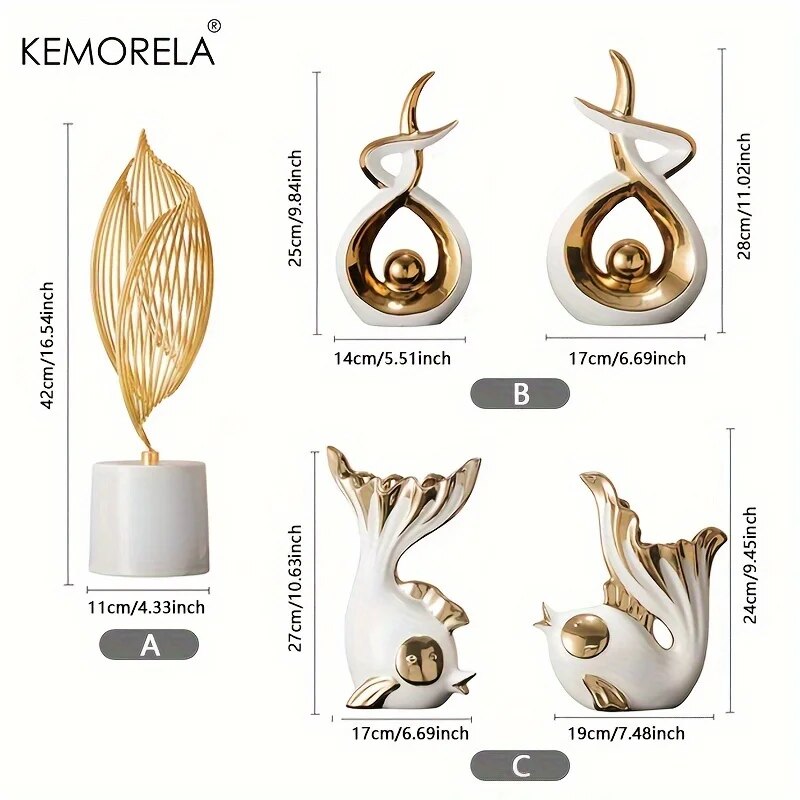 Ceramics Statue Exquisite Home Decor Modern Abstract Art Statue Ornaments Sculp image 10