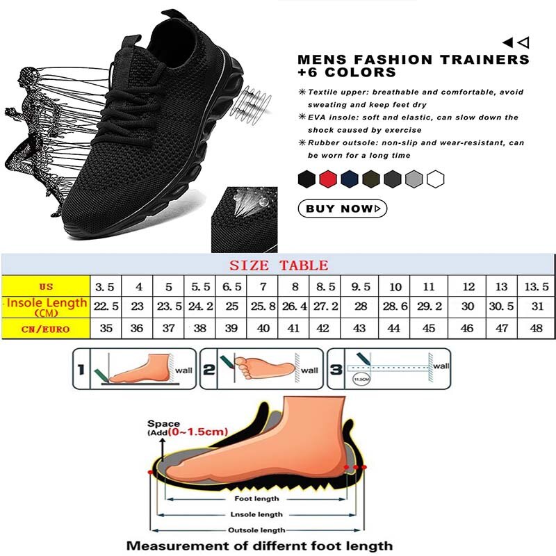 Men Casual Sport Shoes Light Sneakers White Outdoor Breathable Mesh Black Runni image 11
