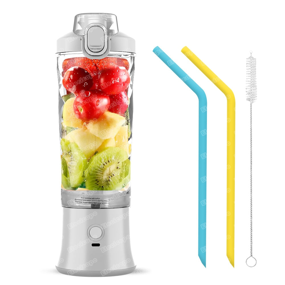 Portable Electric Juicer Fruit Mixers 600ML Blender with 4000mAh USB Rechargeab image 3