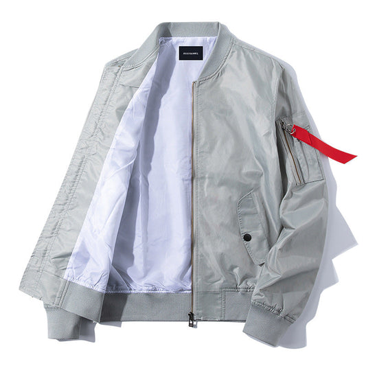 Men'S Camping Ma-1 Jackets Big Size 7Xl 8Xl Pocket Zipper Pilot Baseball Working