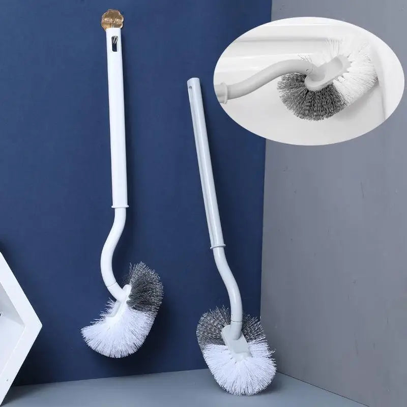 Plastic Toilet Brush Long Handle Soft Hair WC Cleaning Brush Squatting Pan Clea image 4