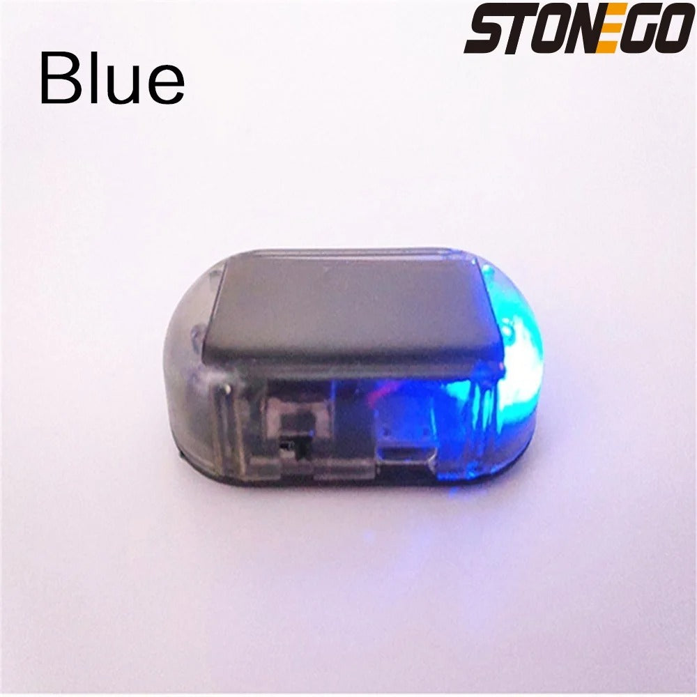 1Pc/2Pcs Solar Car Anti-Theft Flashing Led Warning Light, Ultra-Bright Simulate