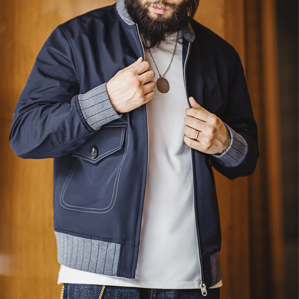 Maden Workwear American Retro A1 Pilot Jacket Bomber Short Contrasting Color Pa image 2