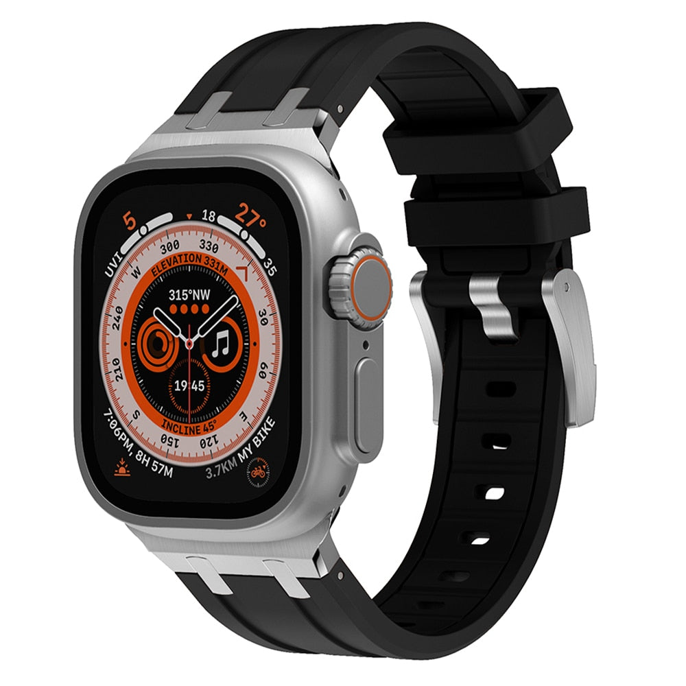 Rubber Soft Strap For Apple Watch Ultra 49mm 45mm 44mm Sports Modification Kit  image 2