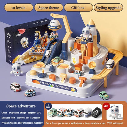 Space Racing Rail Car Model Racing Educational Toy Children Track Car Adventure image 1