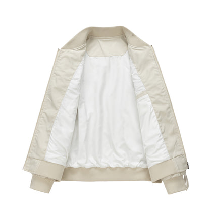 V-Neck Baseball Jacket Oversize Men Windbreaker Aviator Coat Fashion Patchwor image 3