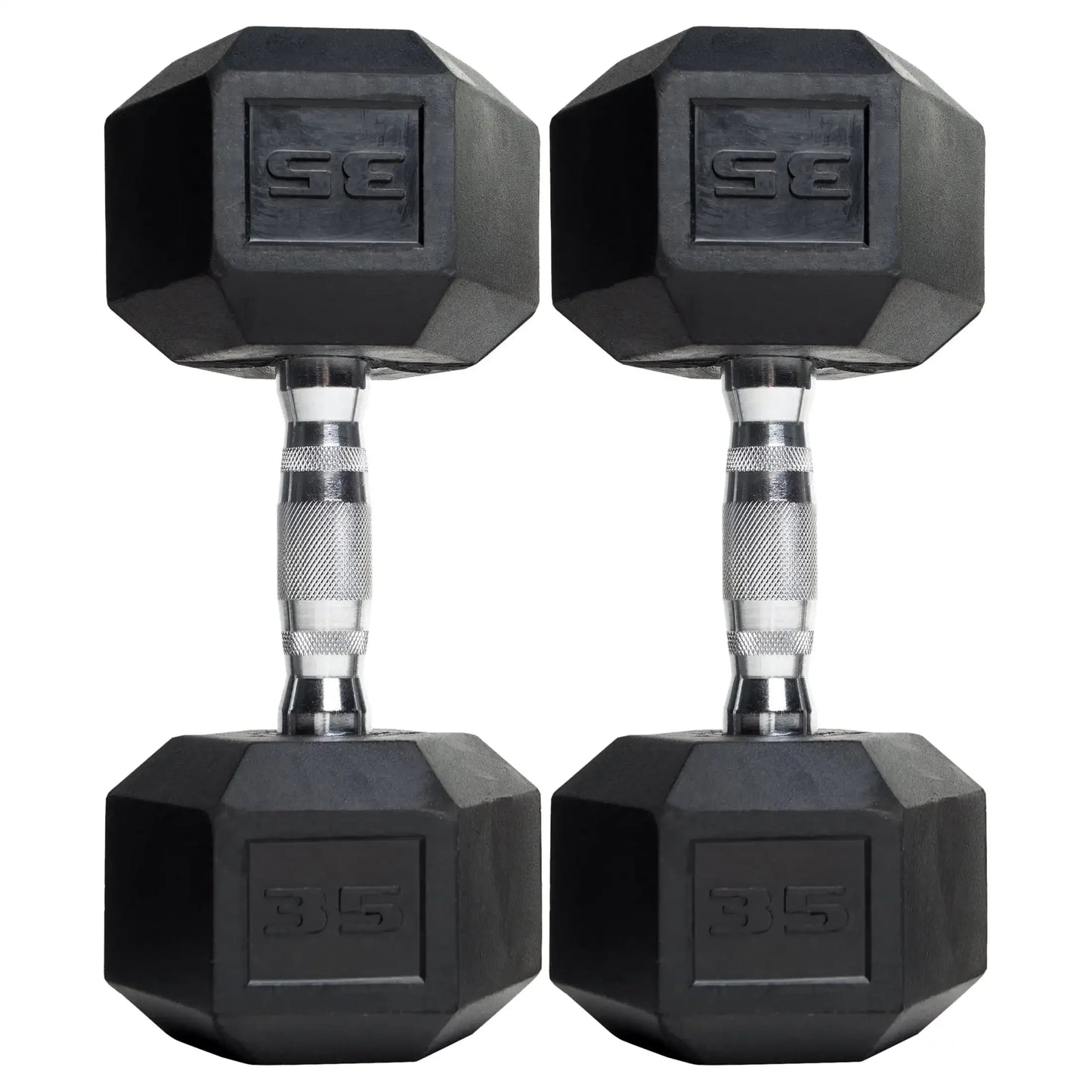 (2 pack) Barbell, 45lb Coated Hex Dumbbell, Single image 4
