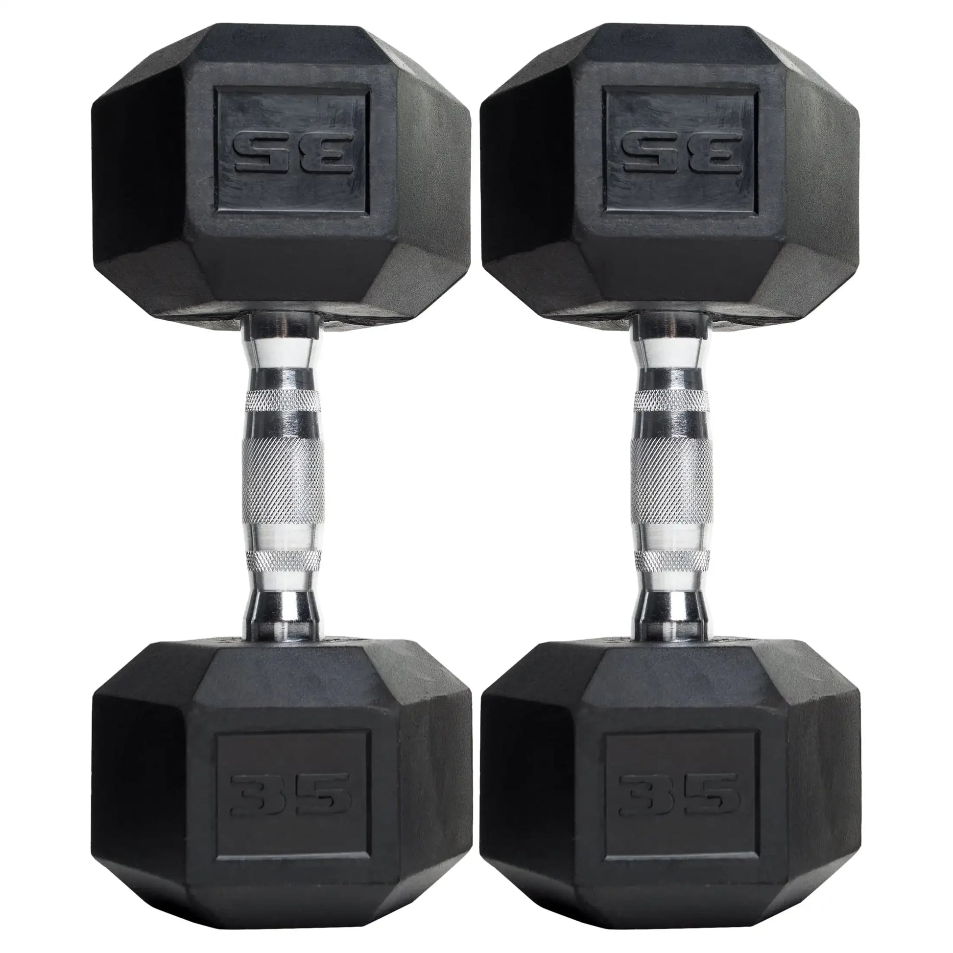 (2 pack) Barbell, 45lb Coated Hex Dumbbell, Single image 4
