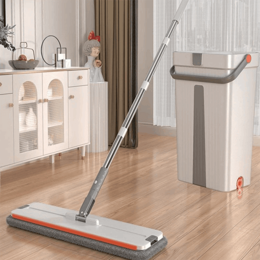 Mop and Bucket with Wringer Set Large Flat Floor Mop and Bucket Wet and Dry Use