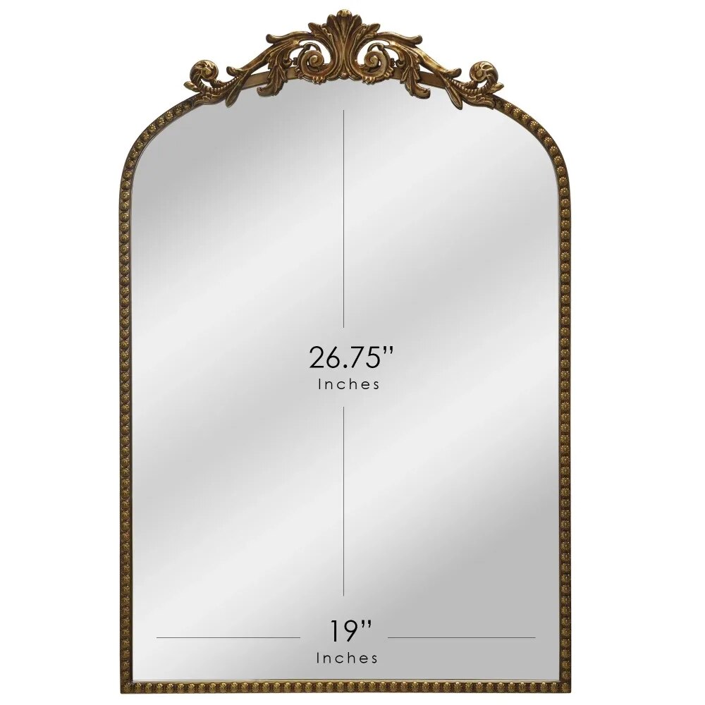 20" X 30" Arch Metal Wall Mirror D©cor In Gold Floor Mirrors image 3