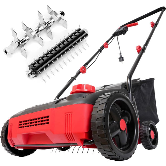 12-Amp Electric Dethatcher and Scarifier W/Removeable 8-Gallon Collection Bag, image 0