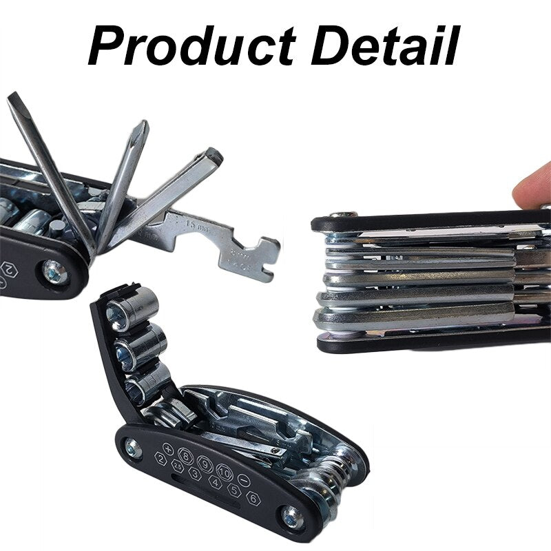 16 in 1 Mountain Bike Portable Socket Multipurpose Wrench Bicycle Multi Tool Sc image 4